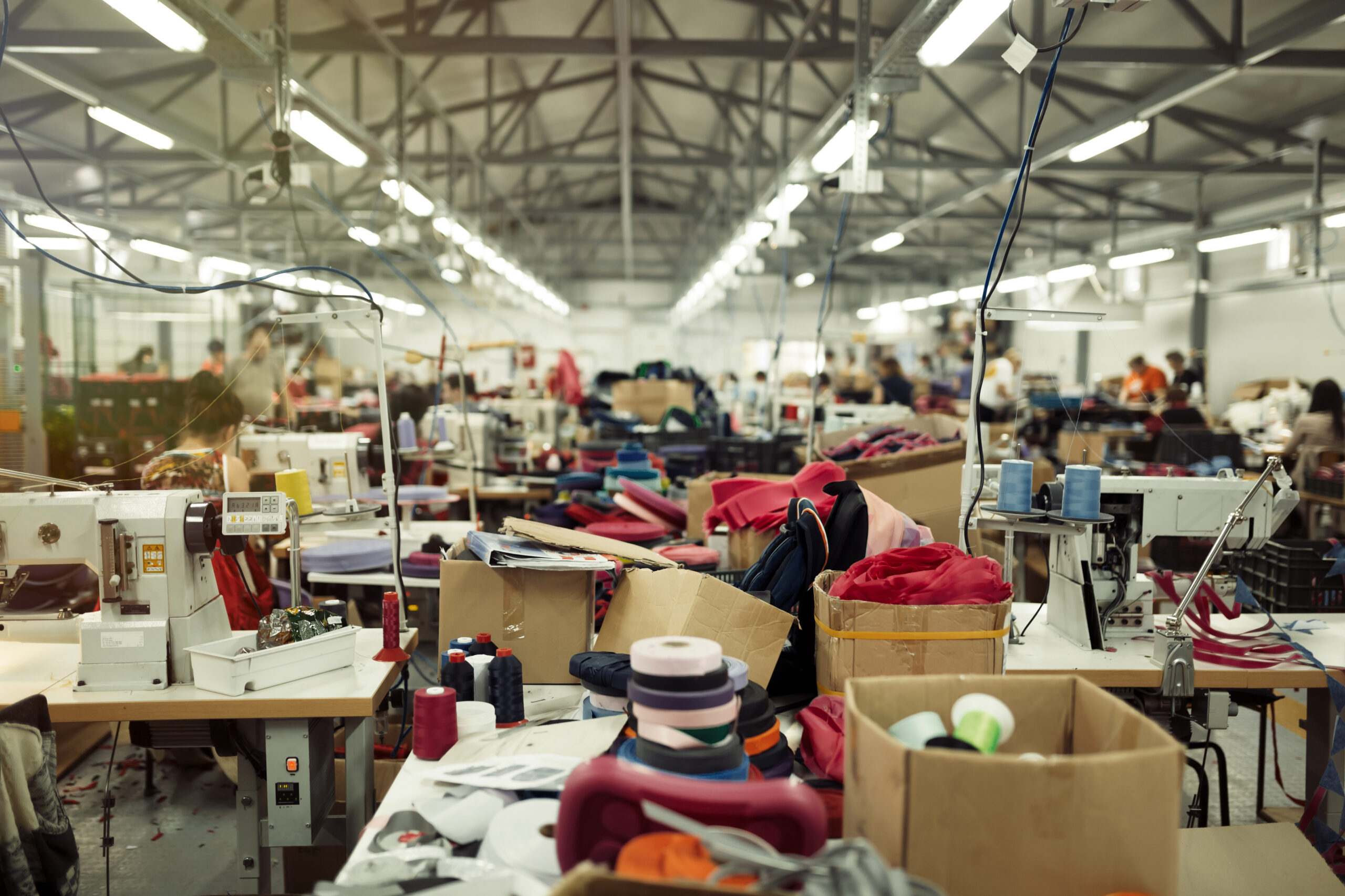 Industrial sewing workplace